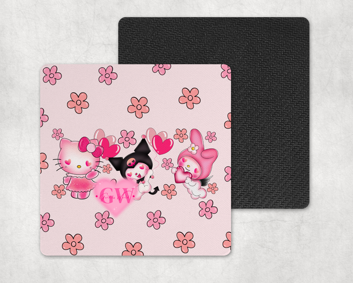 3 Pinky Besties Cup Coaster