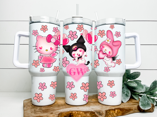 3 Pinky Besties 40oz Tumbler