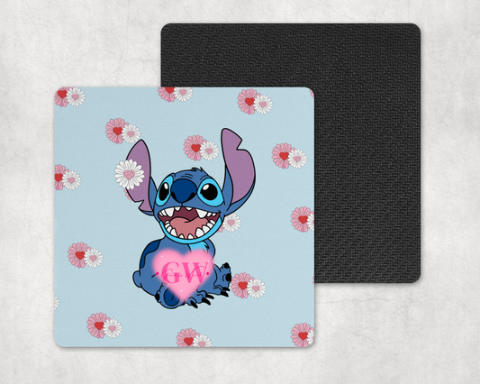 Flor Blue A Cup Coaster