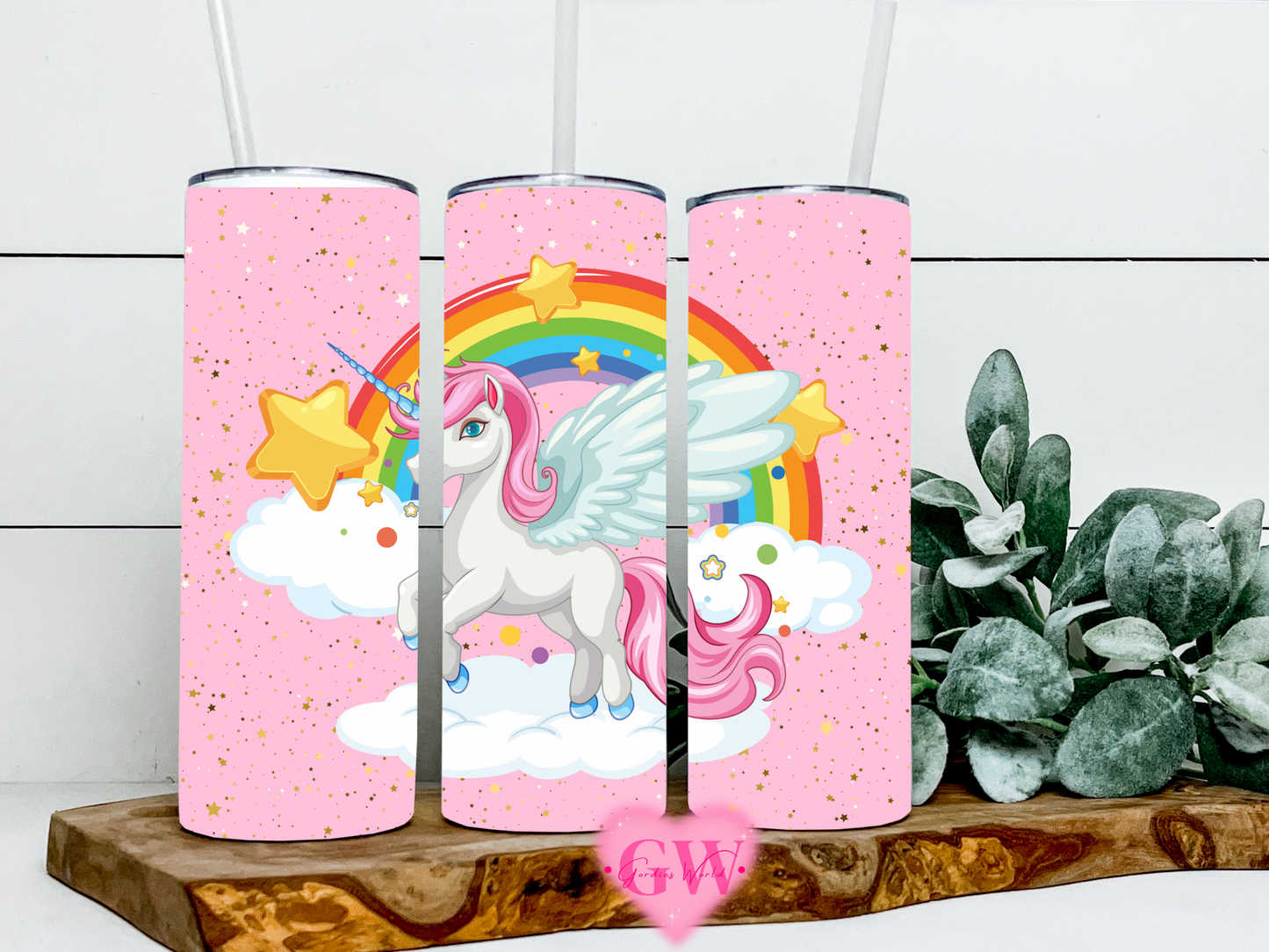 Vaso de unicornio arcoíris